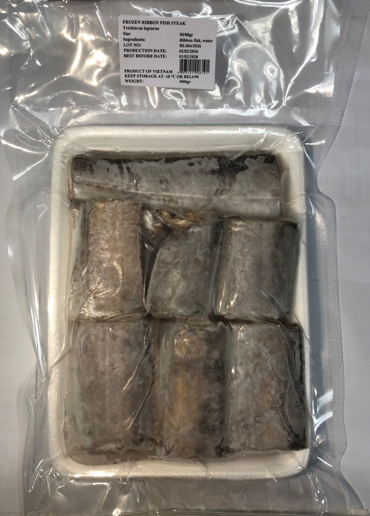 牙帶魚切段